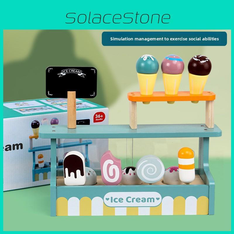 Cream Ice Wooden Store Role Play Toy Set For Early Childhood Learning Gifts