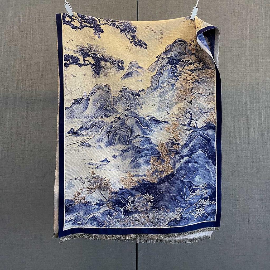 Winer Warm Cashmere Plant Flower Jacquard Scarf For Women Fashion Thick Blanket Pashmina Shawl Wrap Female Bufanda