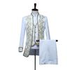 Men's Wedding Suit Medieval Jacket+Vest+Pants 3 Pieces Retro Costume Military Blazer Royal Fancy Dress Suits