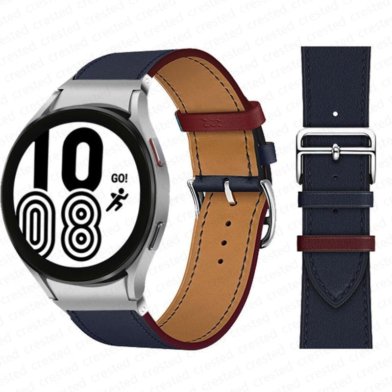 Кожаный ремешок для Samsung Galaxy Watch 6/4 classic 46мм 42мм 44мм 40мм 43мм 47мм Без зазоров Браслет Galaxy Watch 4/5/pro 45мм ремешок