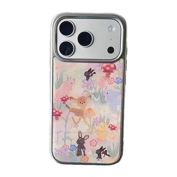 Cute Animal Garden Suitable for Apple 16/17promax Mobile Phone Case IP15 Epoxy Hydrating 14Pro Large Hole 13