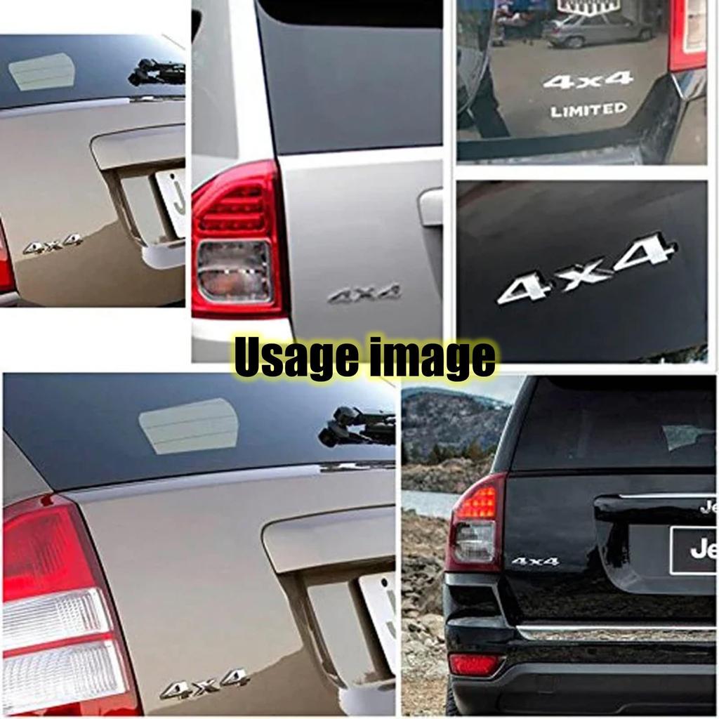 NOELAMOUR Car Emblem Sticker 4x4 Set of 2 3D 3D 3D 4wd Stylish Decal (Black)