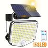 Solar Wall Sconce Remote Control 3 Mode Security Light IP65 Waterproof For Porch Patio Garage