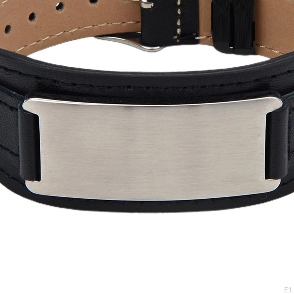 Кожаный браслет-манжета с выгравированным именем, минимализм, застежка из нержавеющей стали, ювелирные изделия для дедушек и мужчин