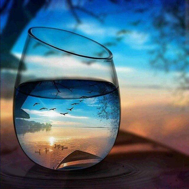 Кубок DIY 5D алмазная живопись полная круглая дрель мозаика закат морской Алмазная вышивка комплект ручной работы праздничный подарок украшение дома