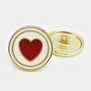 High-end Round Red Heart-shaped Metal Button Women's Coat Buttons  Windbreaker Sweater Coat Buttons Shirt Decorative Buttons