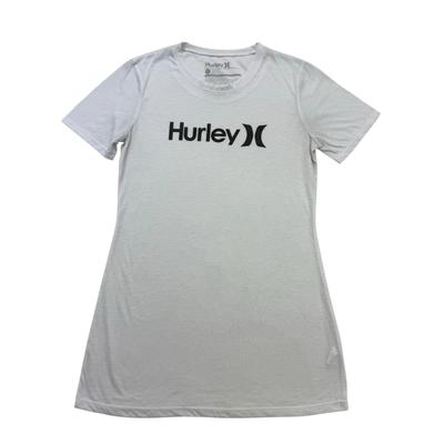 Рубашка Hurley Женская Размер Большой L Белый Черный Короткий Рукав Круглый Вырез Легкая