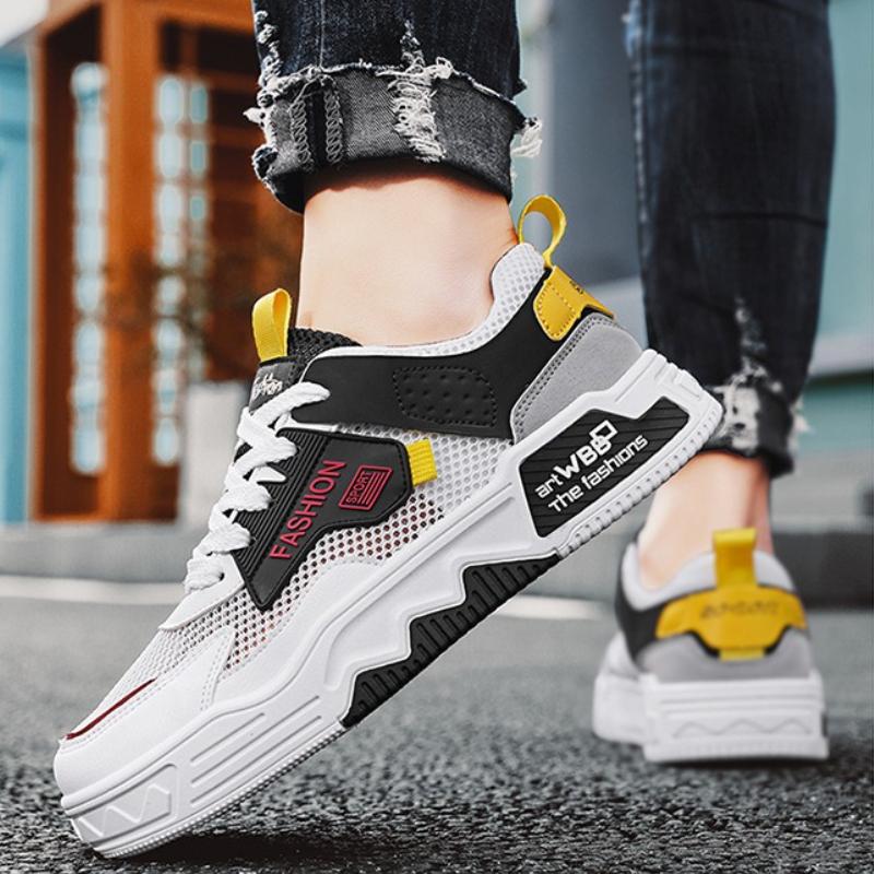 Designer Low-top Men's Sneakers Summer Mesh Breathable Casual Shoes Outdoor Fashion Versatile Soft Bottom Skateboard Shoes 2025