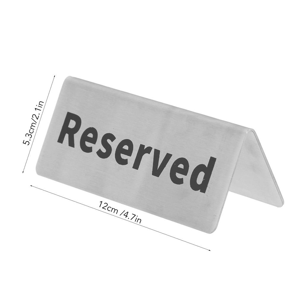 2 PCS Stainless Steel Table Top Sign Silver Double Sided Table Tent Sign Multi-Purpose Easy to Clean Metal Table Sign