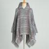 Hooded Cape Plaid Scarf Imitation Cashmere Winter With Warm Shawl Poncho Cloak