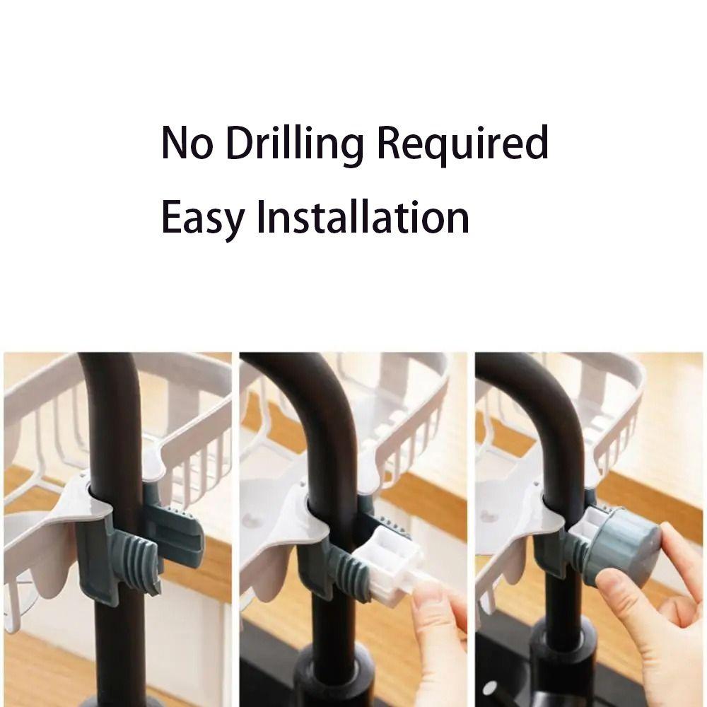 Регулируемый держатель для крана без сверления, хранение губок, прочная сушилка для раковины, ванная комната, кухня