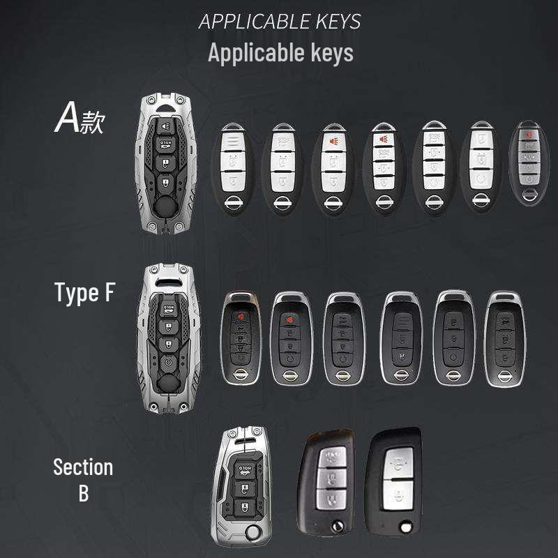 Чехол для ключа Nissan: Подходит для Sylphy 14-го поколения, Teana, Qashqai, X-Trail, Tiida, Kicks, Tanlu, Loulan, Patrol
