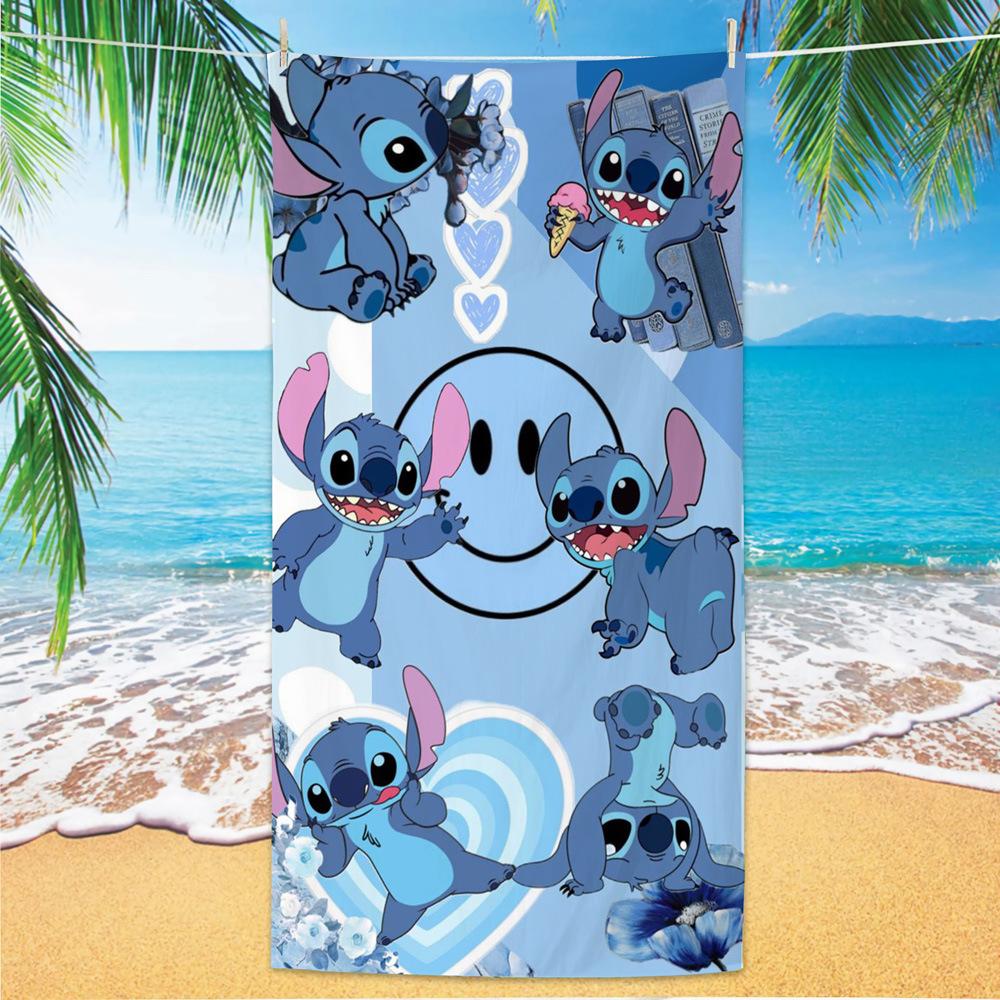 American Cartoon Figure Print Thick Microfiber Beach Towel Quick Dry Bath Blanket For Kids