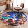 Final Fantasy Pattern Round Rug, Indoor/Outdoor Mat, for Picnic, Gameroom, Bedroom, Office, Living Room, Home Decor Carpet, Birthday Gift