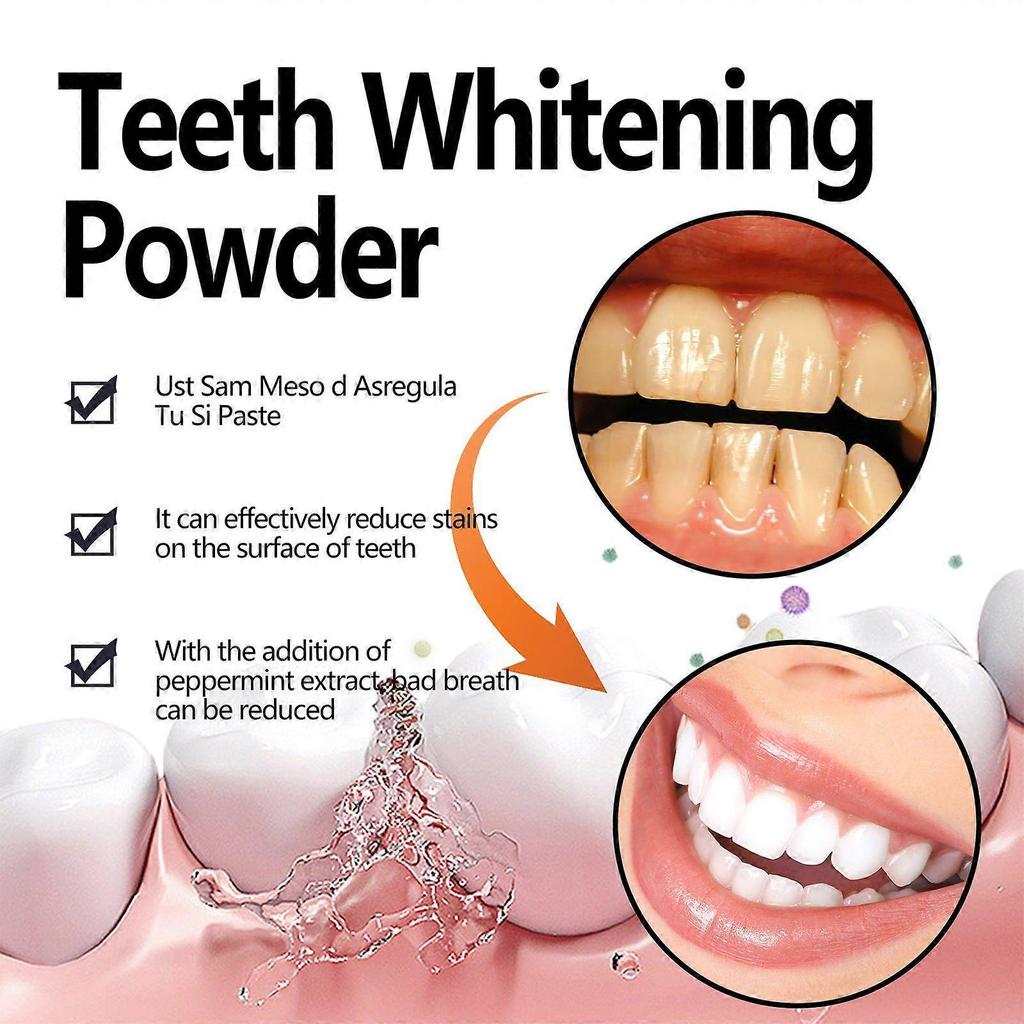 Limited time!!Eelhoe Teeth Whitening Powder, Oral Care For Cleaning, Improving Yellow Teeth And Stains, Fresh Breath, Whiten Teeth