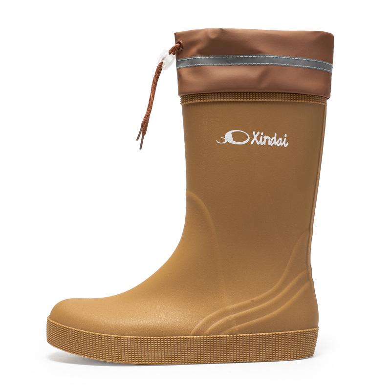 Модные женские и мужские непромокаемые сапоги средней высоты с нескользящей подошвой — износостойкая резиновая обувь для работы и мойки автомобиля