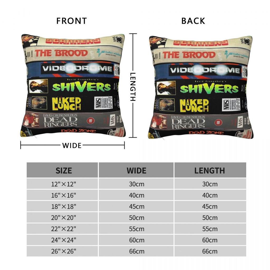 Vhs Square Pillowcase Pillow Cover Cushion Throw Pillow For Home Bedroom Car