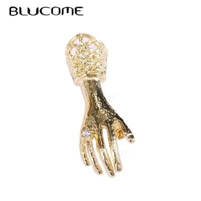 Модные броши в форме руки серебряного цвета, зажим для воротника для одежды, зажим для женщин и мужчин, сувенирная брошь для путешествий