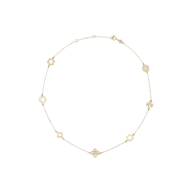 Tory Burch KIAR Подвеска-цветок Латунное Ожерелье Женское Золотое 153710-gold F