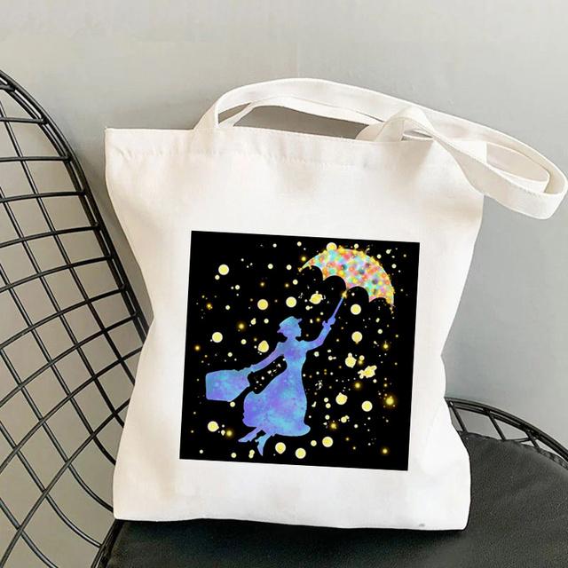 2021 Shopper Elegant Mary Poppins Kawaii Bag Harajuku Women Shopping Bag Canvas Shopper Bag Girl Tote Bag Shoulder Lady Bag