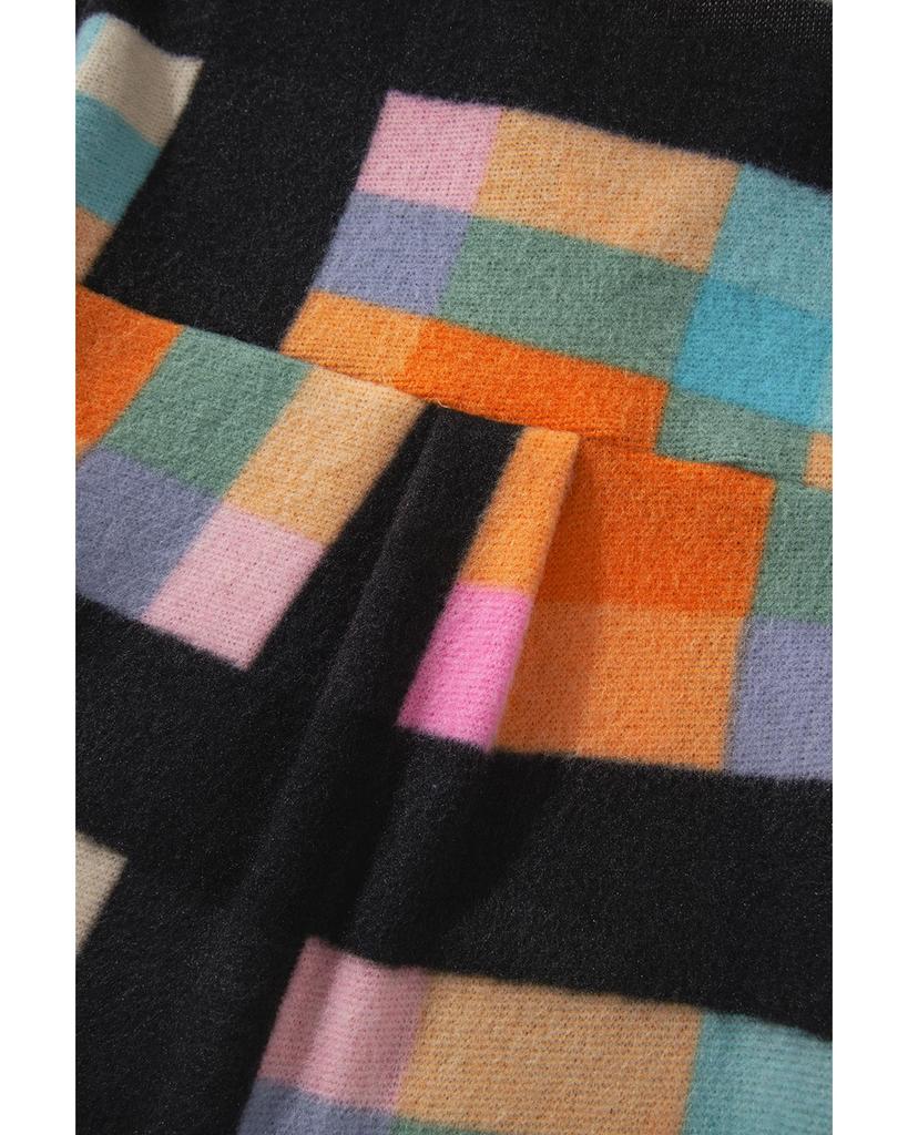 Azura Exchange Черный толстовка Henley размера плюс с клетчатым принтом Sherpa