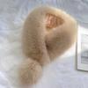 Thickened Winter Scarf Solid Color Faux Fox Fur Collar Neck Warmer Scarf  Cold Weather Accessories