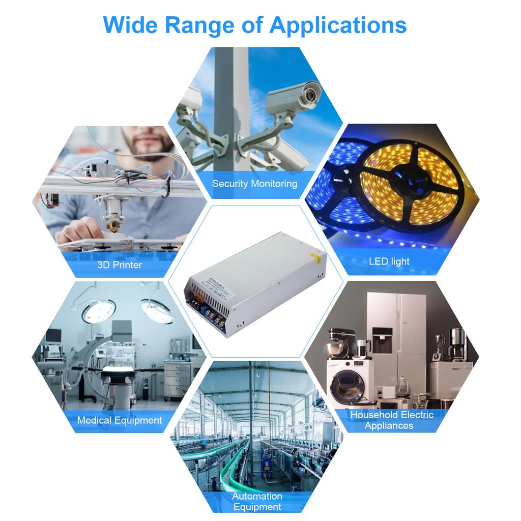 Импульсный источник питания постоянного тока 48 В 40 А 2000 Вт Адаптер питания Трансформатор напряжения переменного тока 185 В-240 В в постоянный ток 48 В