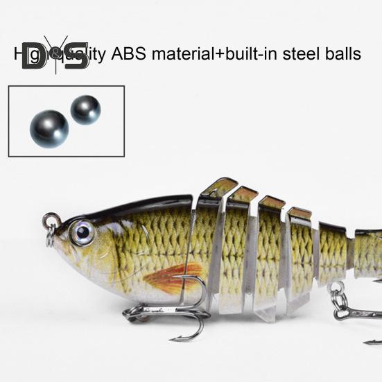 10CM/15.3G многосочлененная рыболовная приманка с крючками, реалистичная 7-секционная пластиковая искусственная приманка для пресноводной и соленой рыбалки
