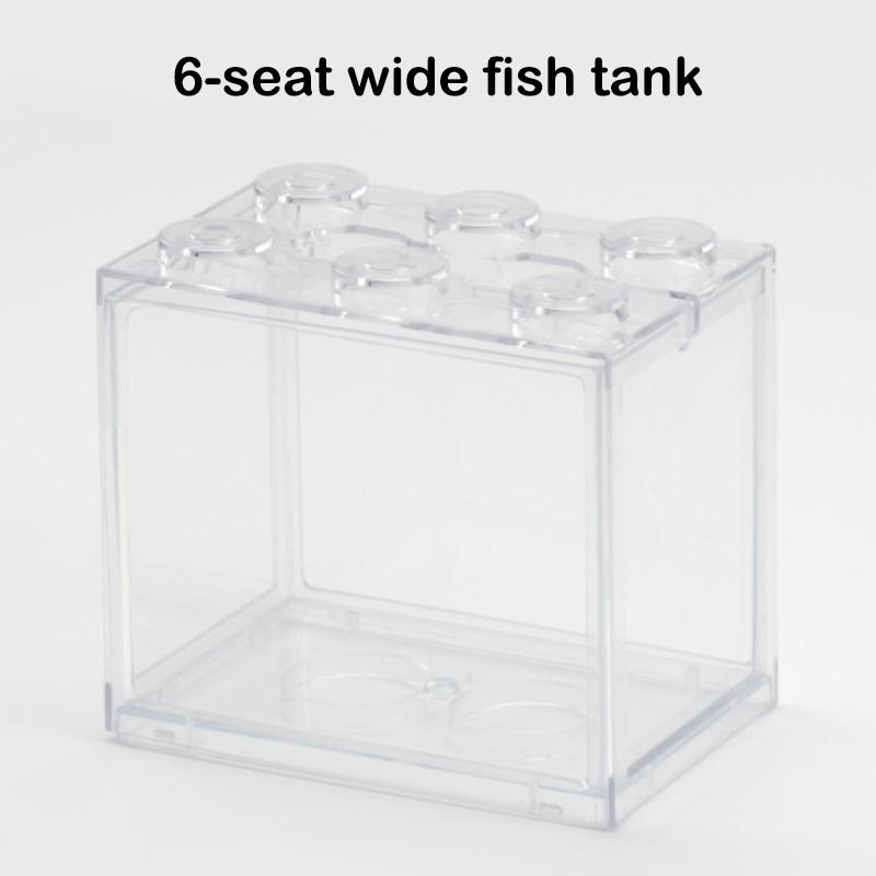 Aquarium Mini Fish Tank Reptile Pet Led Light Box Stackable Aquarium Cylinder Landscape Seaweed For Home Office Decoration