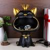 Статуэтка счастливого кота, украшение из смолы, большая пасть кота, креативная статуэтка смеющегося кота, ящик для ключей, милые настольные аксессуары для хранения вещей