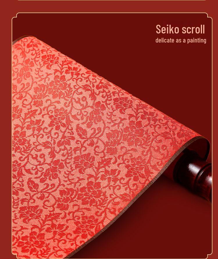 Red Wedding Scroll: Handwritten Marriage Certificate Paper for Betrothal and Engagement Celebrations