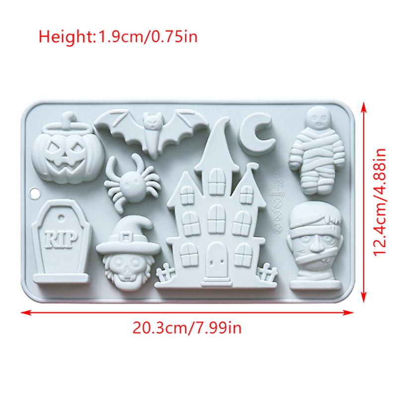 Силиконовые формы для Хэллоуина - Дизайны: Призрак/Тыква/Летучая мышь | Для выпечки шоколада, тортов, печенья и изготовления мыла