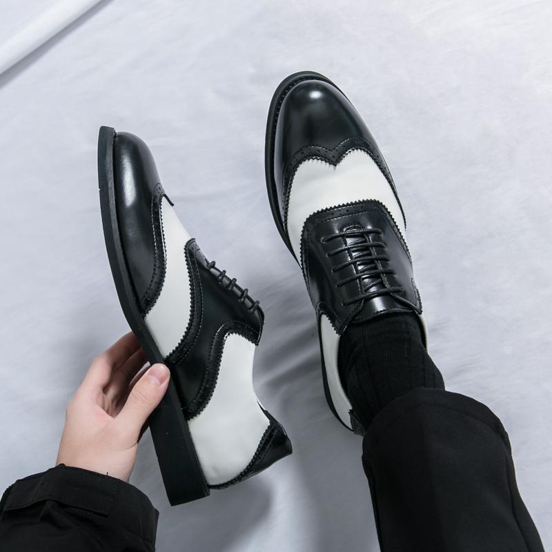 Men's Shoes British Style Comfy Fashion Retro/Vintage Lace-Up Outdoor ShoesPointed Toe Low Top Non-Slip/Antiskid Mens Dress Shoe