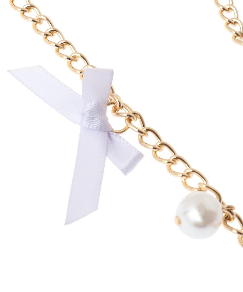 Шарм Maison de Fleur, Шарм-подвеска на сумку Bijou Ribbon с жемчугом, Женский, Цвет слоновой кости