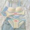 New Japanese dopamine thin underwear set, female sexy small breasts gathered, no steel ring, no trace, upper support bra cover