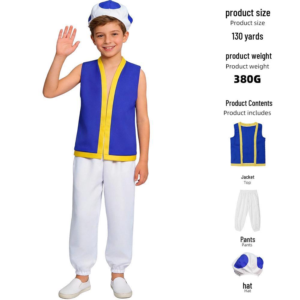 5 Nintendo Halloween Mushroom People Costume - Kinopio Super Mario Cosplay Outfit