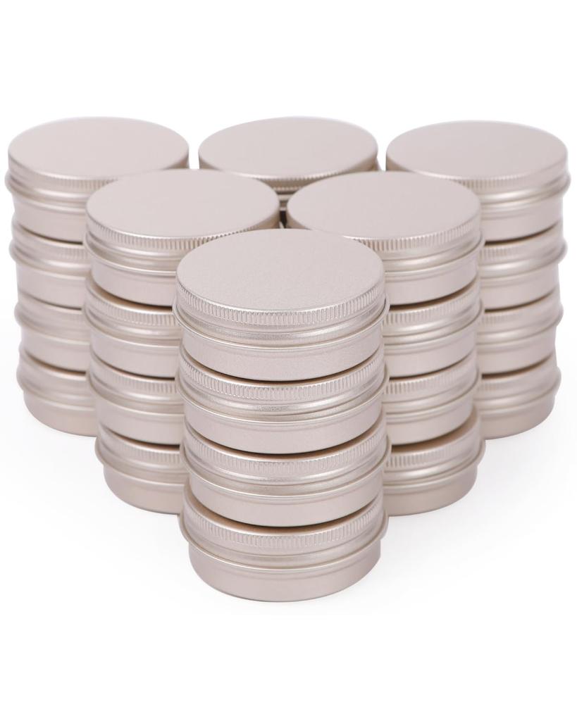 Chocople Aluminum Aluminum Cream Cosmetic Small Pink Set of 24 Cans, Cases, Cases, Jars, Containers, Portions, Gold, (30ml)