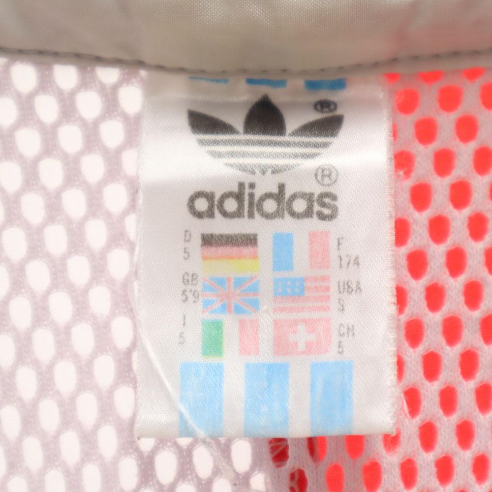 Adidas 80-е Винтаж Бирка с международным флагом Принт логотипа Трилистник Нейлоновая куртка Мужская Б/У
