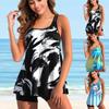 Women Beachwear Ladies Brush Handwriting Tankini Swimwear Bathing Suit Two Pieces Bikini Set Swimsuits Beach Beachwear S-6XL