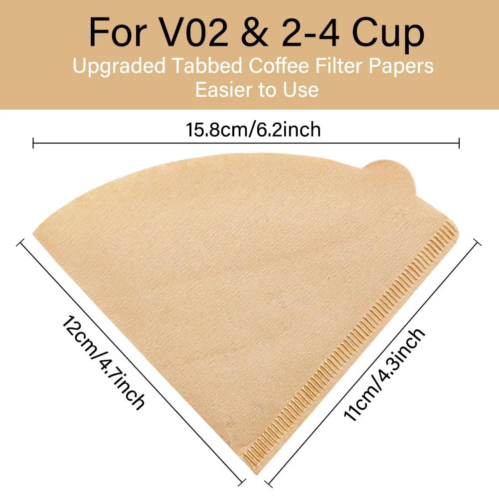 50 шт. Бумажные Кофейные Фильтры Фильтры для Заваривания Pour Over V02 Одноразовые Конические Кофейные Фильтры Ручной Работы Бумажные Фильтры Бумажный Конус Бумага