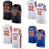 Мужская баскетбольная майка New York Knicks 32 Towns Сине-белая Вышитая Спортивная форма Взрослая командная одежда