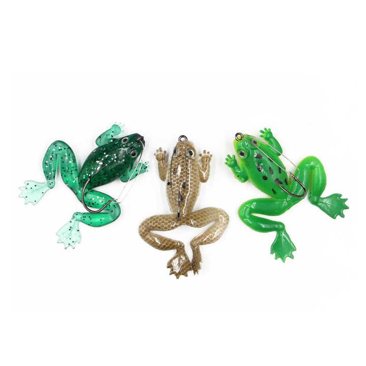 Selco Hot Sale Rubber Frog Bait With Single Hook Artificial Fishing Gear Accessories