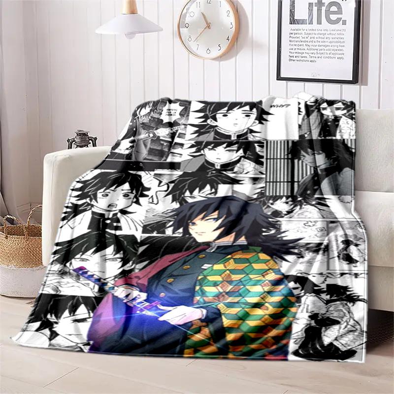 Japanese manga artist Koyoharu Gotouge's Demon Slayer blanket Soft and portable four season home bed, office travel, lunch break, warm blanket K14