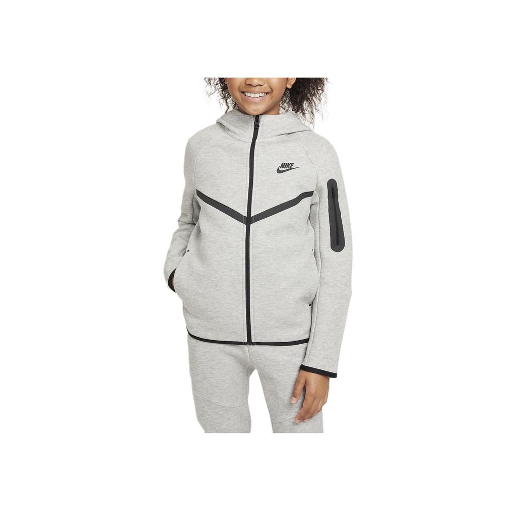 Nike Sportswear Tech Fleece Hooded Comfortable Casual Jacket Kids Jackets Dark-Gray Black HV5867-063