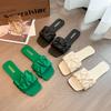Сложенные тапочки большого размера, женская летняя верхняя одежда 2025 года, новые сандалии в стиле феи с квадратной головкой, повседневные классные тапочки на плоской подошве