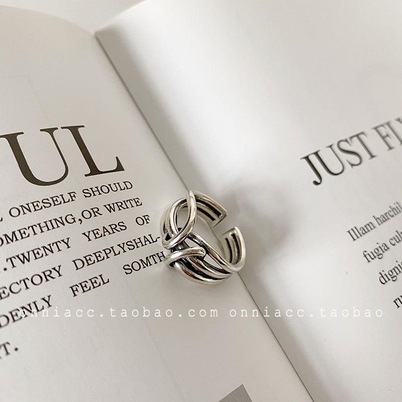 Трендовое винтажное кольцо с открытой цепочкой, узлом и широким ободком для женщин