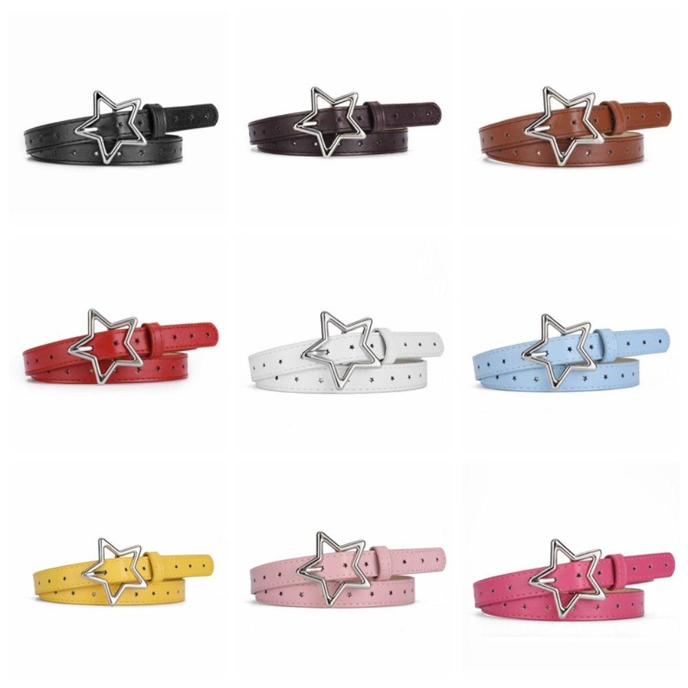 Adjustable Five-point Star Waistband Heart Women Waist Belt Elegant Star Belt  Men