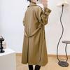Весна и осень Новая женская одежда Драпированная ветровка Женская свободная куртка большого размера с длинным поясом для поездок на работу