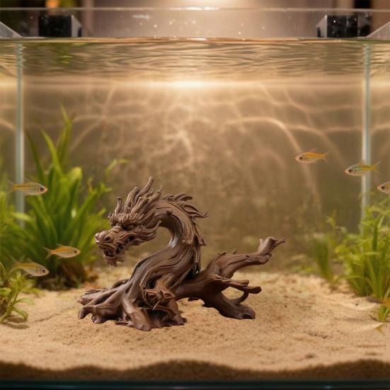 3D-печатный китайский дракон, Украшение для аквариума в виде дракона, Настольная скульптура дракона, Креативная фигурка дракона для аквариума и домашнего декора