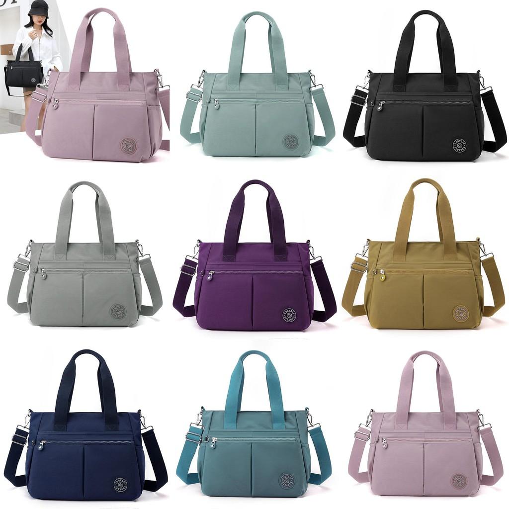 Womens Medium Nylon Tote Bag With Inner Zipper And Phone Pocket For Daily Use And Shopping